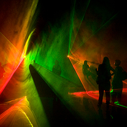LSP | Live laser sound performance by Edwin van der Heide interrelating sound and image in a powerfully immersive and tangible way, using pure abstraction.