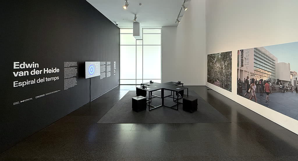 Spiral of Time by Edwin van der Heide exhibited at MACBA in Barcelona